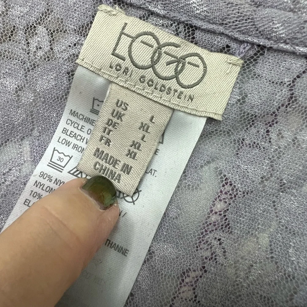 LOGO by Lori Goldstein Purple, lavender, blue and White Tunic And Lace Tank. - Picture 7 of 14
